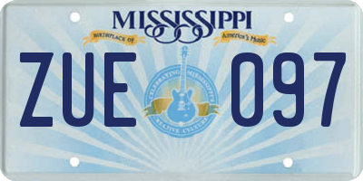 MS license plate ZUE097