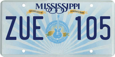 MS license plate ZUE105