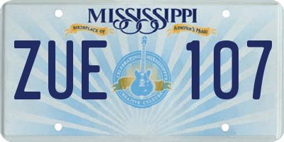 MS license plate ZUE107
