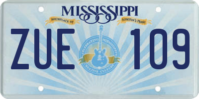 MS license plate ZUE109