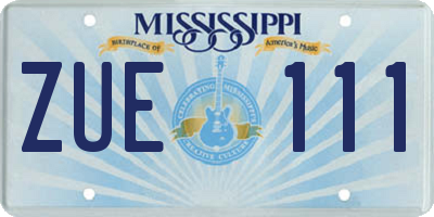 MS license plate ZUE111