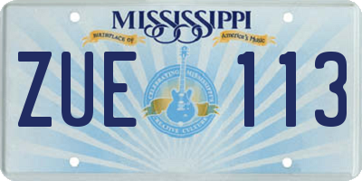 MS license plate ZUE113
