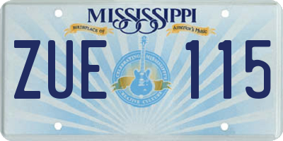 MS license plate ZUE115