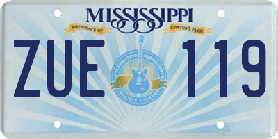 MS license plate ZUE119