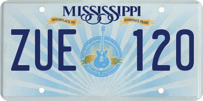 MS license plate ZUE120