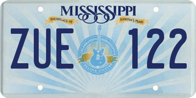 MS license plate ZUE122