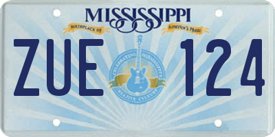MS license plate ZUE124