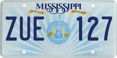 MS license plate ZUE127