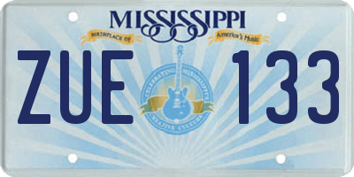 MS license plate ZUE133
