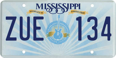 MS license plate ZUE134