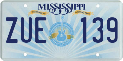 MS license plate ZUE139