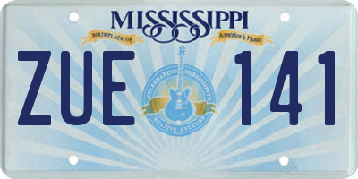 MS license plate ZUE141