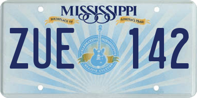 MS license plate ZUE142