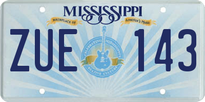 MS license plate ZUE143