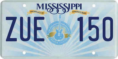 MS license plate ZUE150
