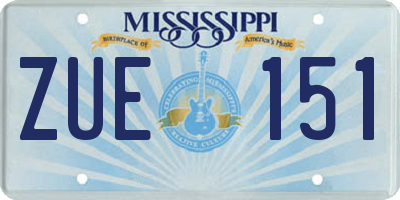 MS license plate ZUE151