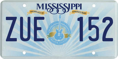MS license plate ZUE152