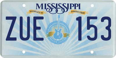 MS license plate ZUE153