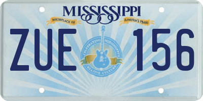 MS license plate ZUE156