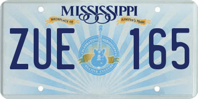 MS license plate ZUE165