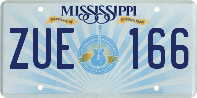 MS license plate ZUE166