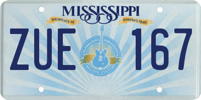 MS license plate ZUE167