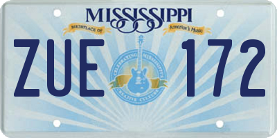 MS license plate ZUE172