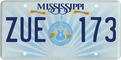 MS license plate ZUE173