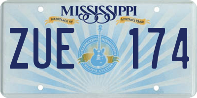 MS license plate ZUE174