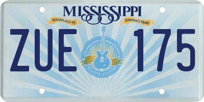 MS license plate ZUE175