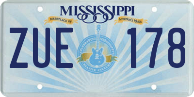 MS license plate ZUE178
