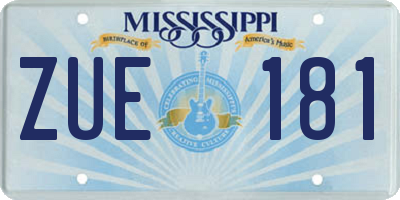 MS license plate ZUE181