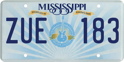 MS license plate ZUE183