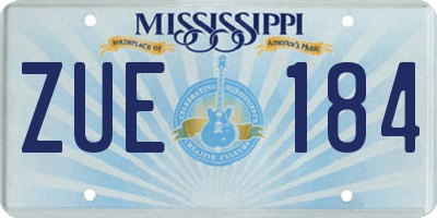 MS license plate ZUE184