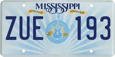 MS license plate ZUE193