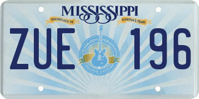 MS license plate ZUE196