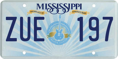 MS license plate ZUE197