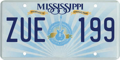MS license plate ZUE199