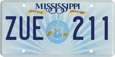 MS license plate ZUE211