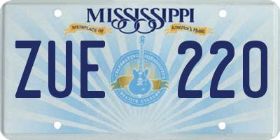 MS license plate ZUE220