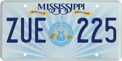 MS license plate ZUE225