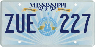 MS license plate ZUE227