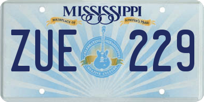 MS license plate ZUE229