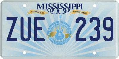 MS license plate ZUE239