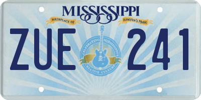 MS license plate ZUE241