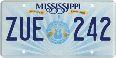 MS license plate ZUE242