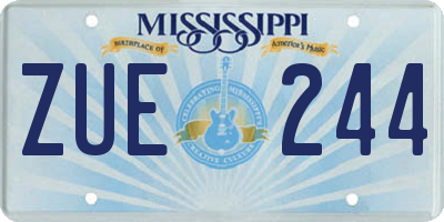 MS license plate ZUE244