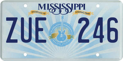 MS license plate ZUE246