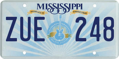 MS license plate ZUE248