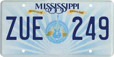 MS license plate ZUE249